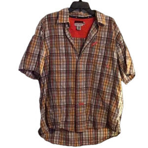 Echo unltd side 2 xl short sleeve button down shirt gently wore